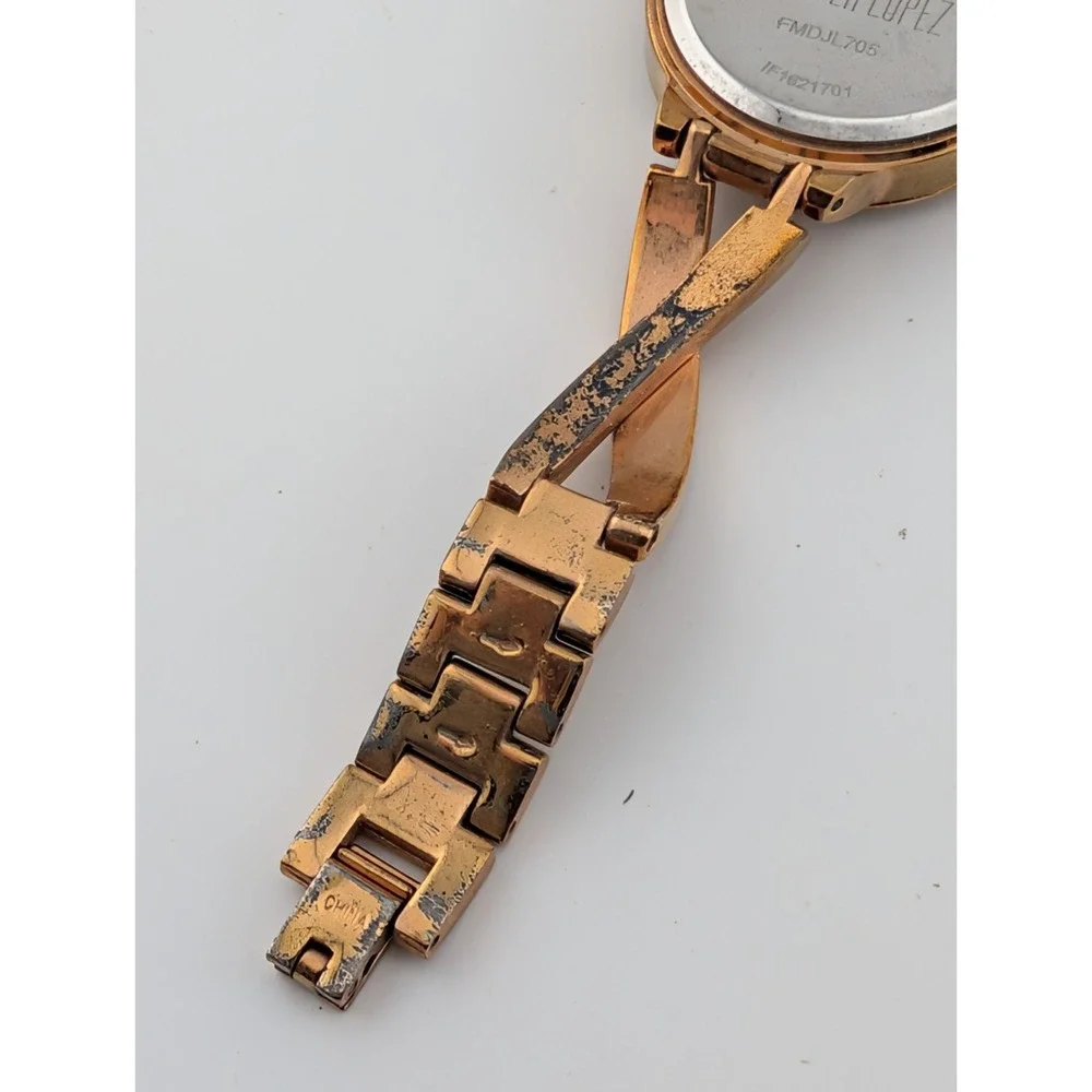 Jennifer Lopez Watch Womens 32mm Two Tone Pave Bezel 6.75